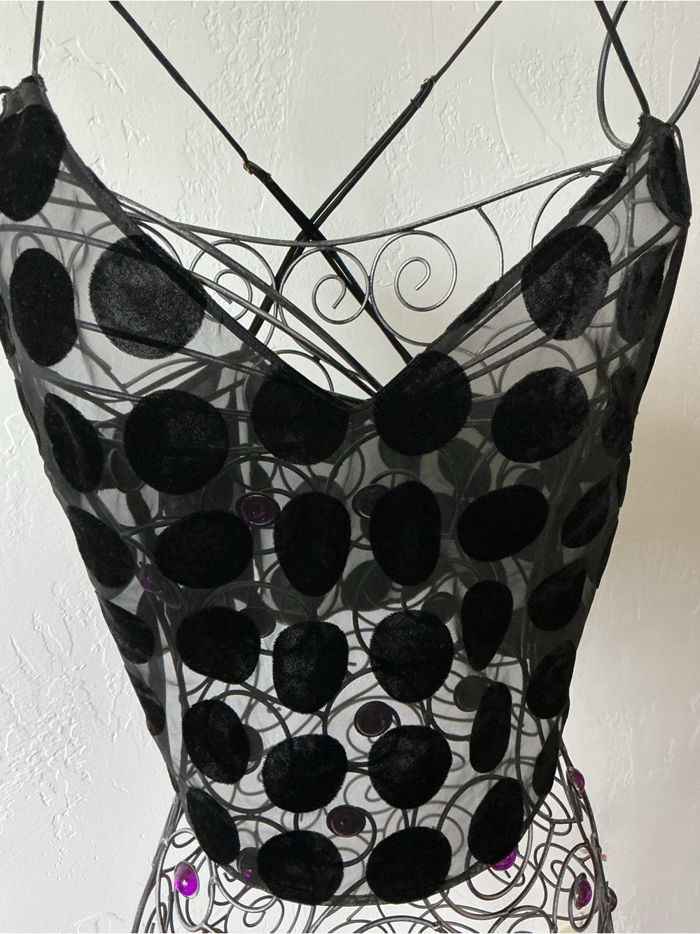 Victoria’s Secret Sheer Black Raised Polka Dot Cami - Picture 2 of 8